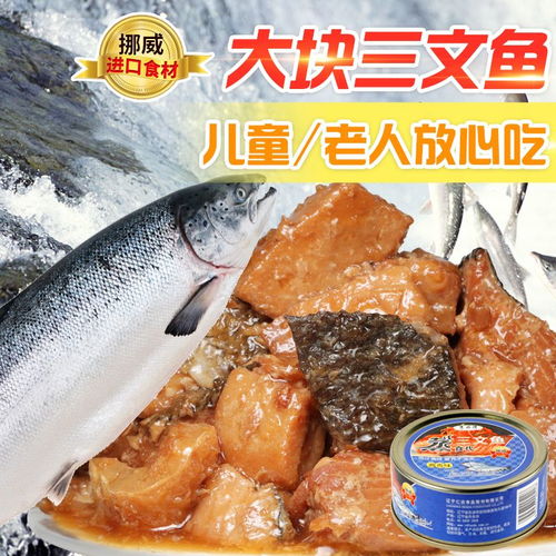 大品牌厂家直销熟食三文鱼罐头100g罐开罐即食鱼肉类制品人吃包邮